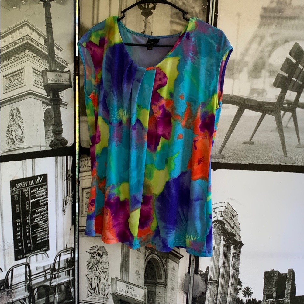 sold!Worthington rainbow colorsplash career blouse
